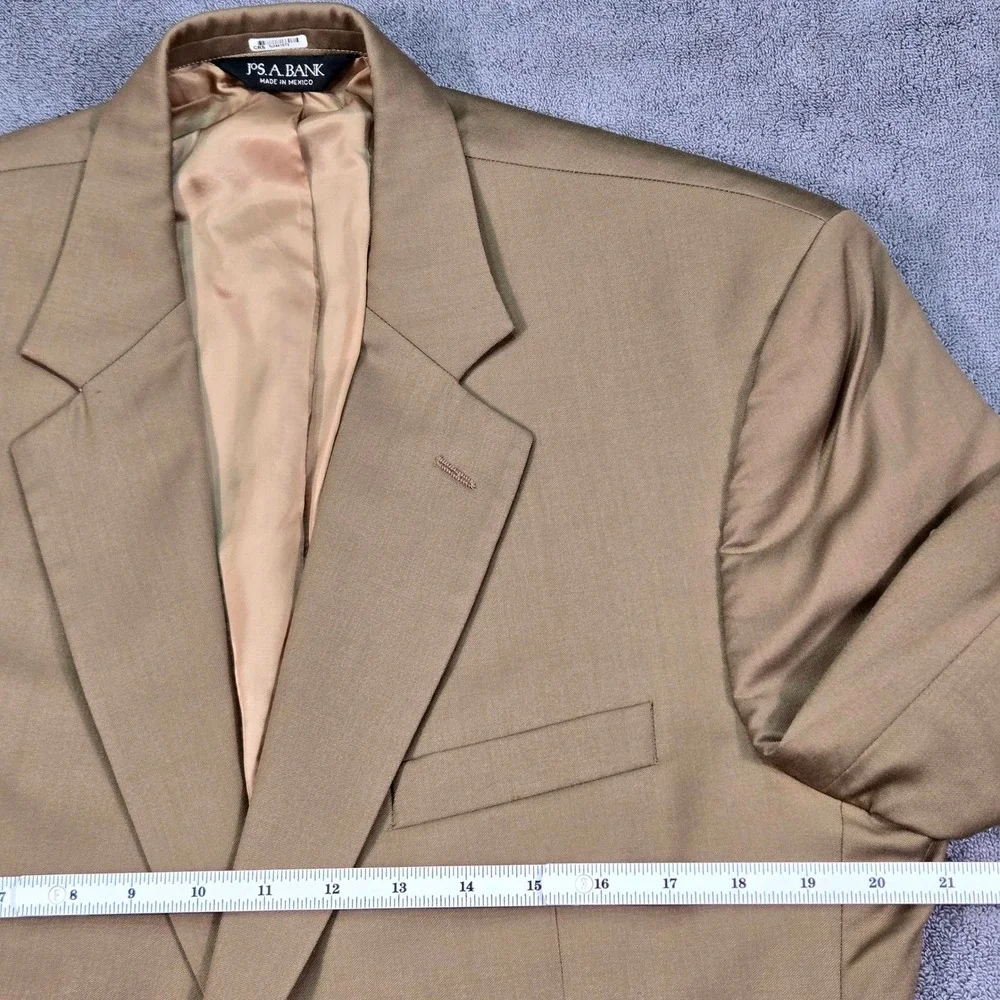 Jos. A. Bank Blazer Mens 42 Regular Tan Excellent 100% Wool Signature Collection